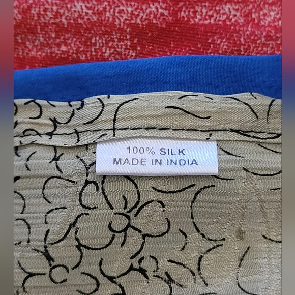 Reversible 100% Silk Wrap Skirt Indian Gypsy Boho Floral Print One Size OS - Picture 4 of 4